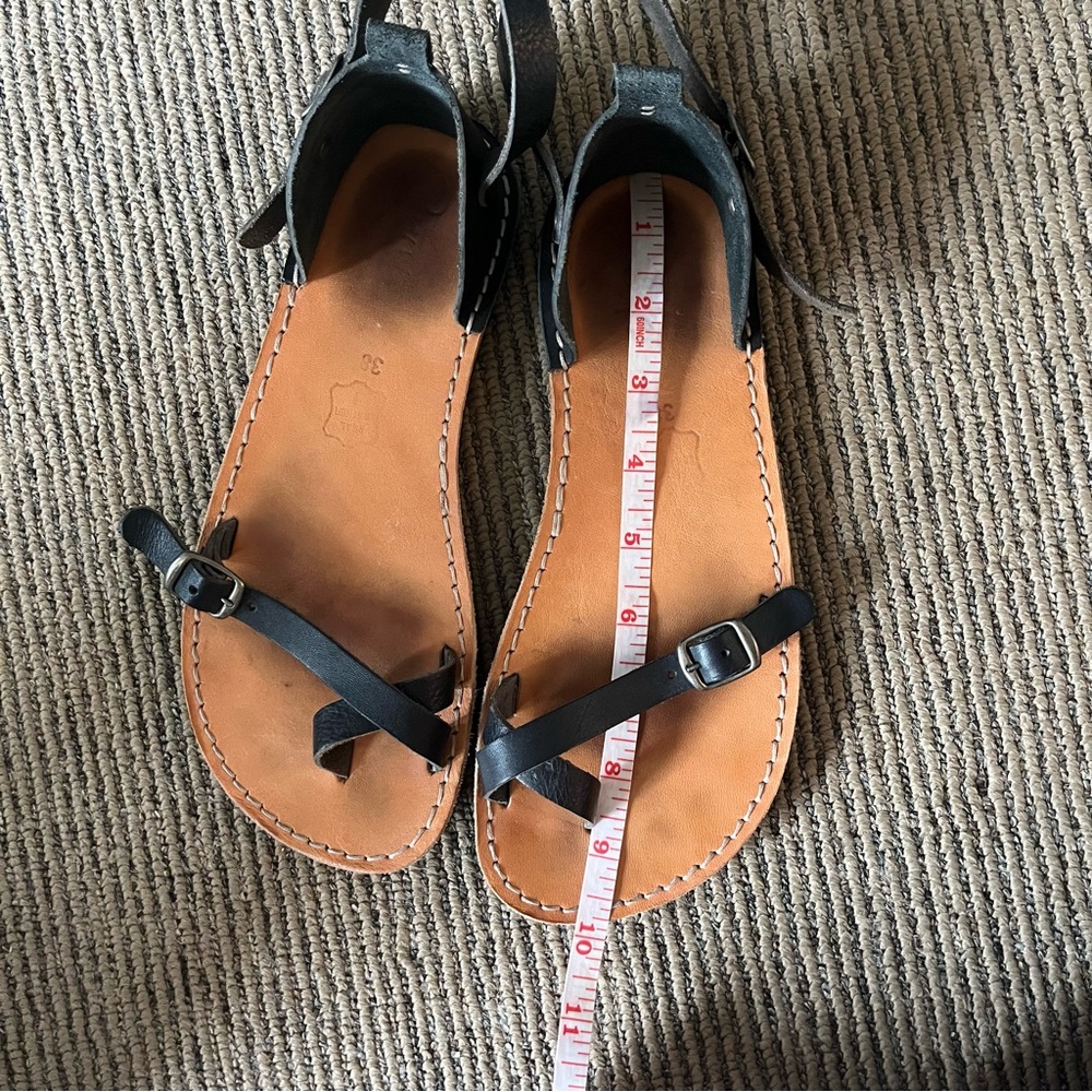 Crupon Barefoot Nomad Nero Black Leather Women’s Sandal Size 8 - Picture 8 of 11